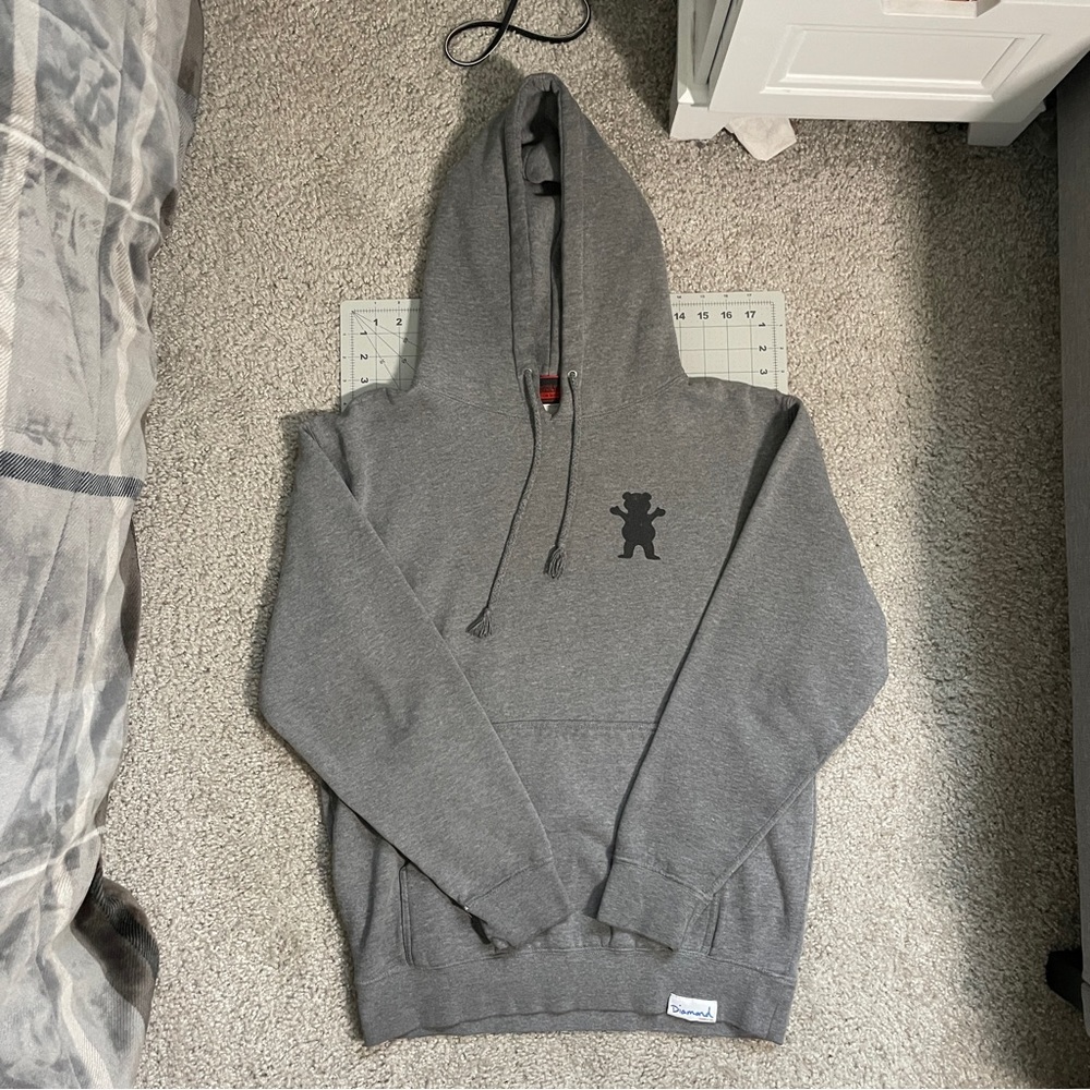 DIAMOND SUPPLY x GRIZZLY GREY HOODIE 
SIZE M